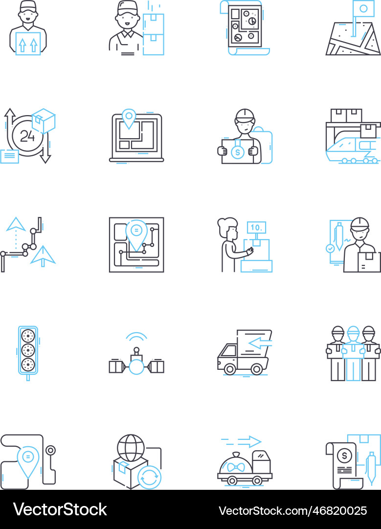 Directional guide linear icons set navigation Directional guide linear icons set navigation vector image