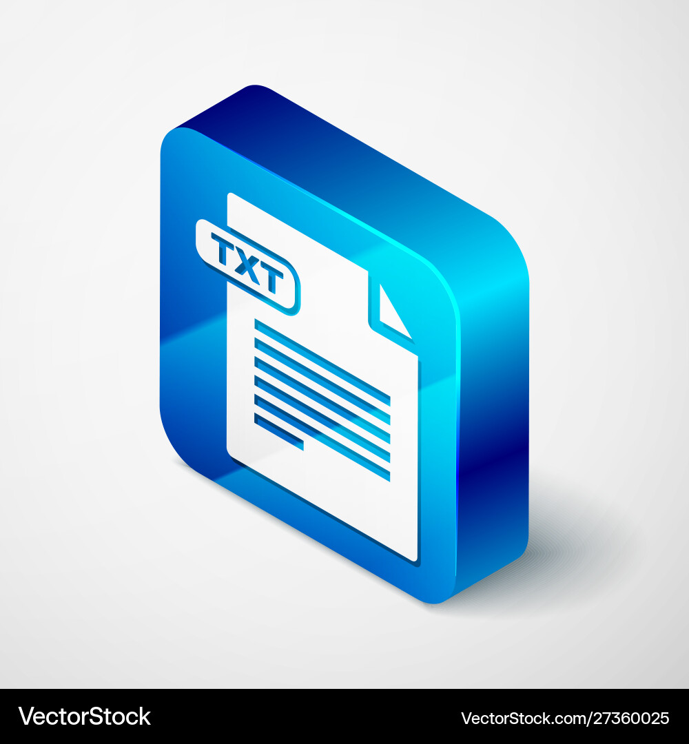 Isometric txt file document download button Isometric txt file document download button vector image