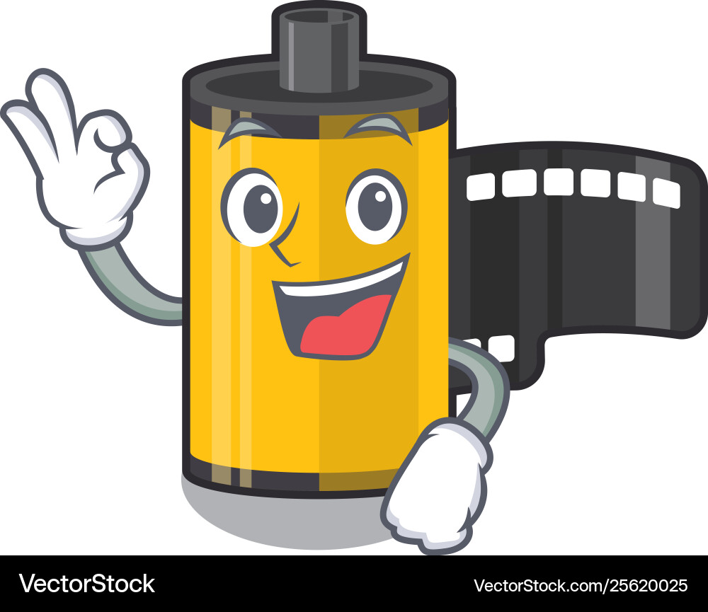 Okay camera roll isolated with character vector image