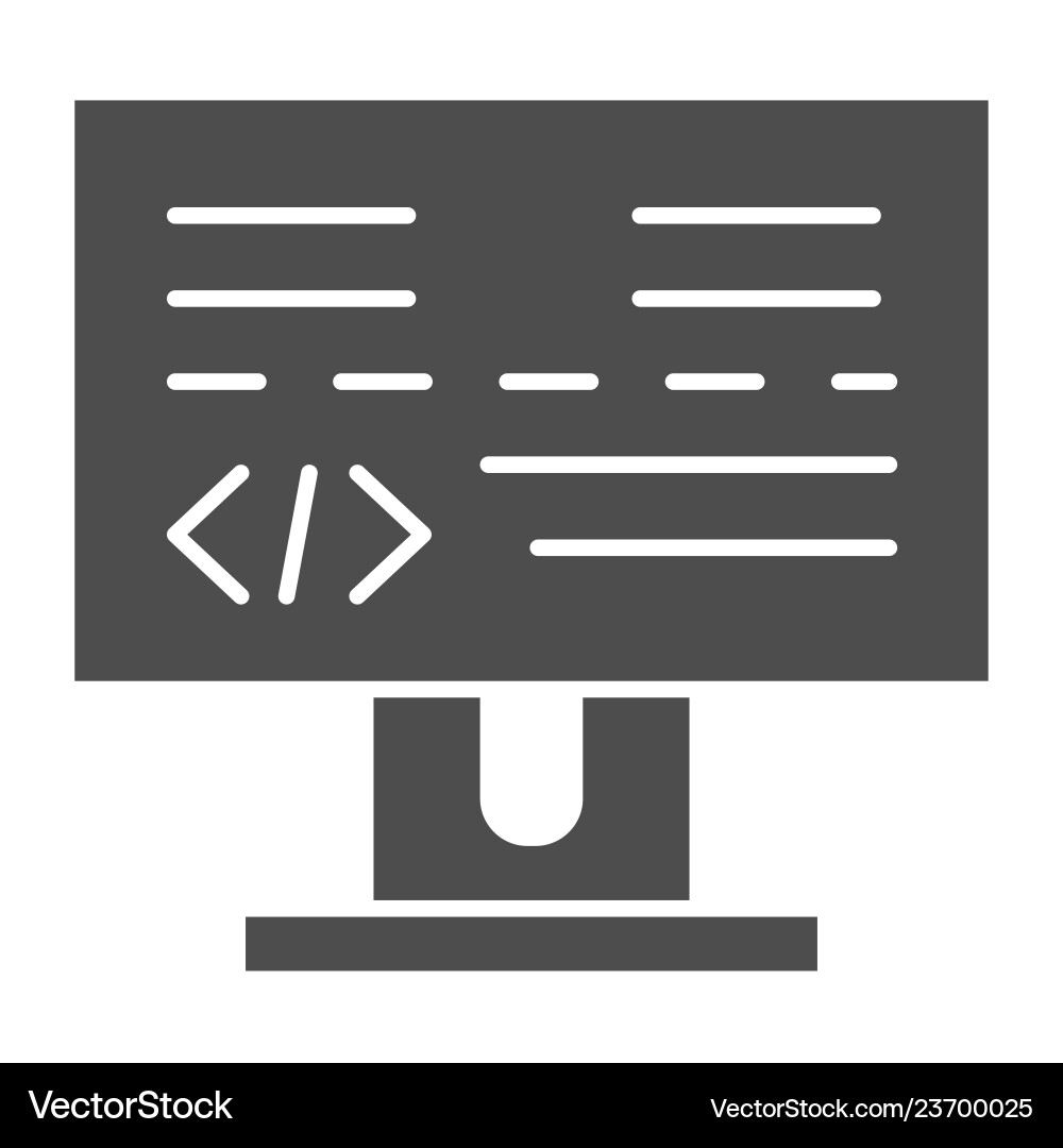 Programming solid icon development Programming solid icon development vector image
