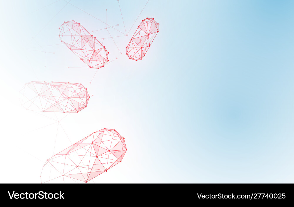 Red blood cells form lines triangles and particle Vector Image