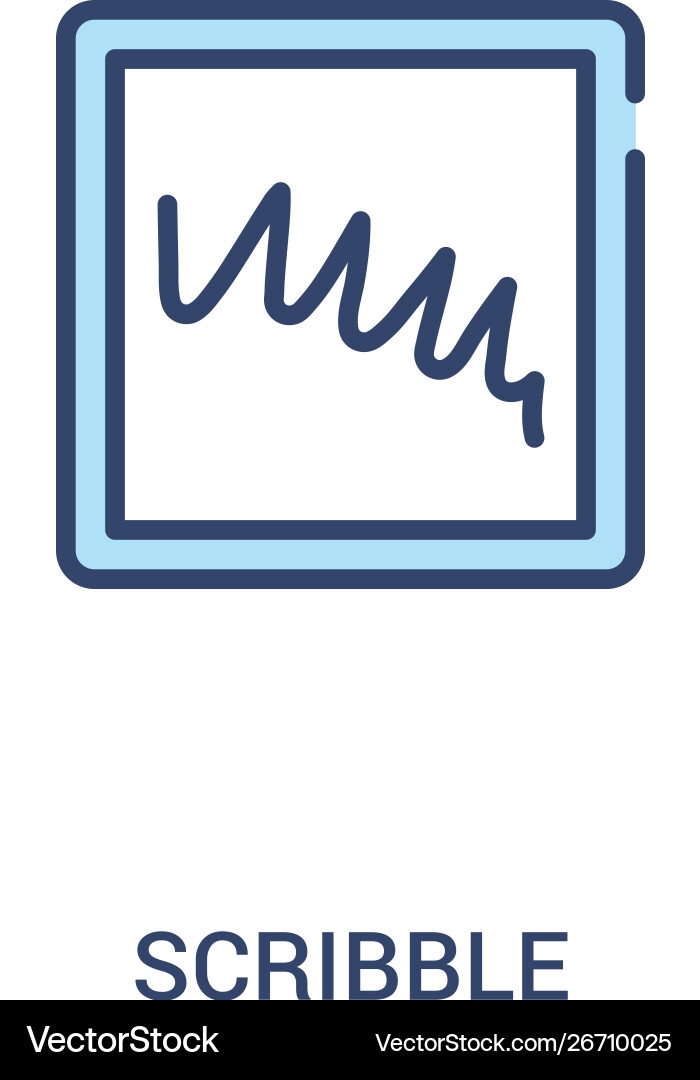 Scribble concept 2 colored icon simple line Vector Image