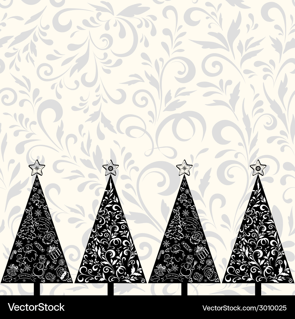 Seamless pattern with christmas trees