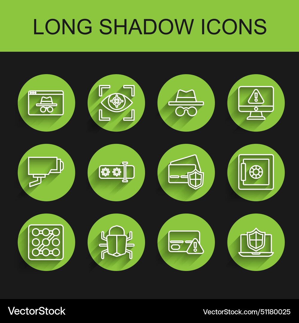 Set line graphic password protection system bug Set line graphic password protection system bug vector image