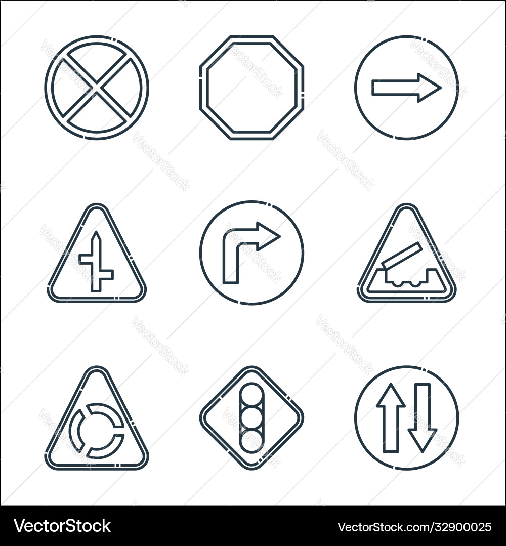 Signaling line icons linear set quality Signaling line icons linear set quality vector image