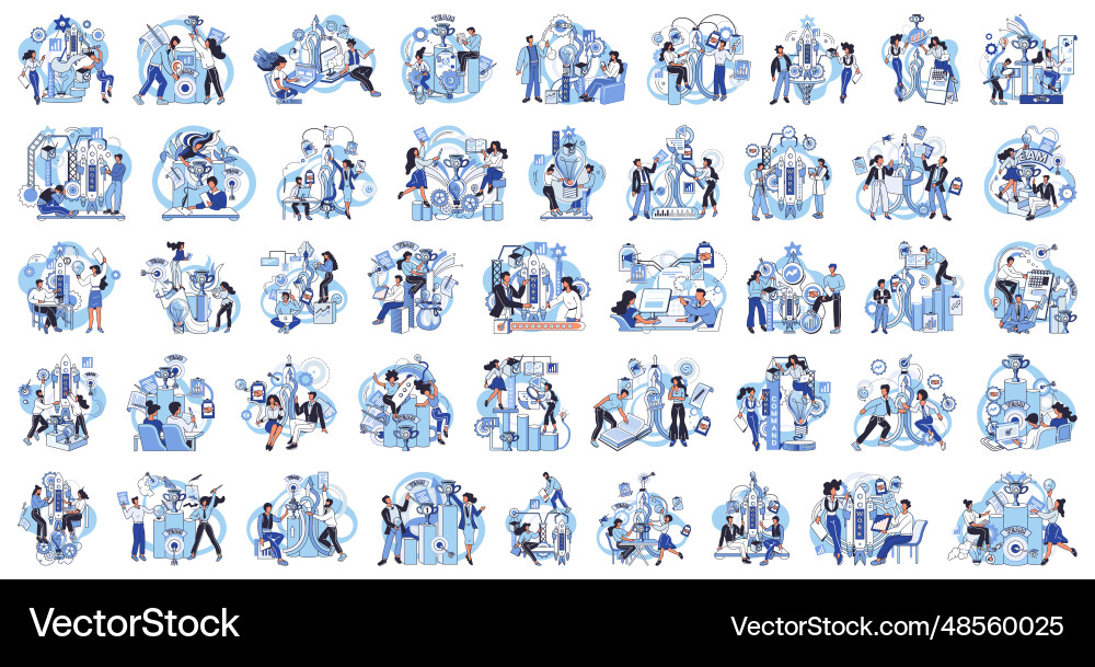 Team solving problems faq question and answer Vector Image
