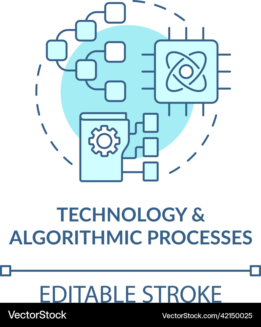 Technology and algorithmic processes turquoise Technology and algorithmic processes turquoise vector image
