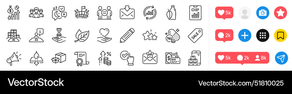 Update data certificate and arena line icons pack Update data certificate and arena line icons pack vector image