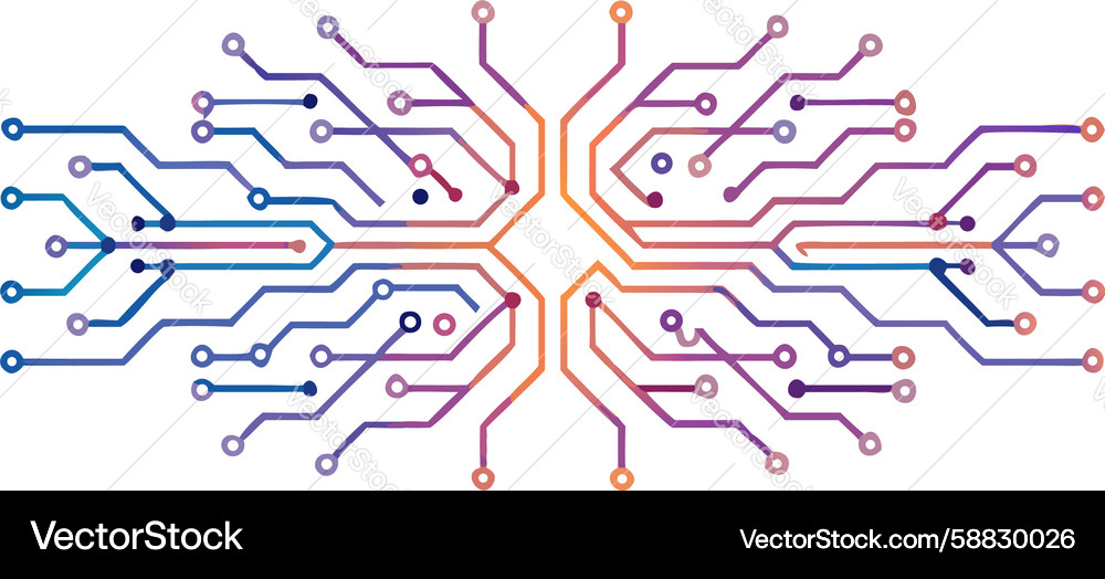 Abstract colorful circuit pattern vibrant tech Vector Image
