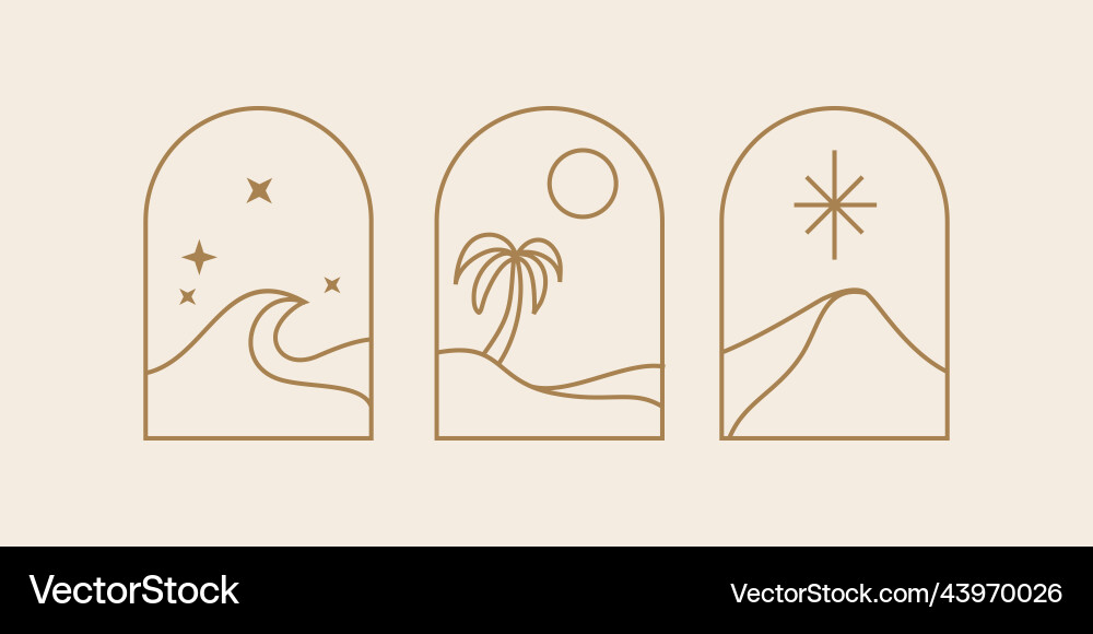 Boho Arch Landscape Vector Image