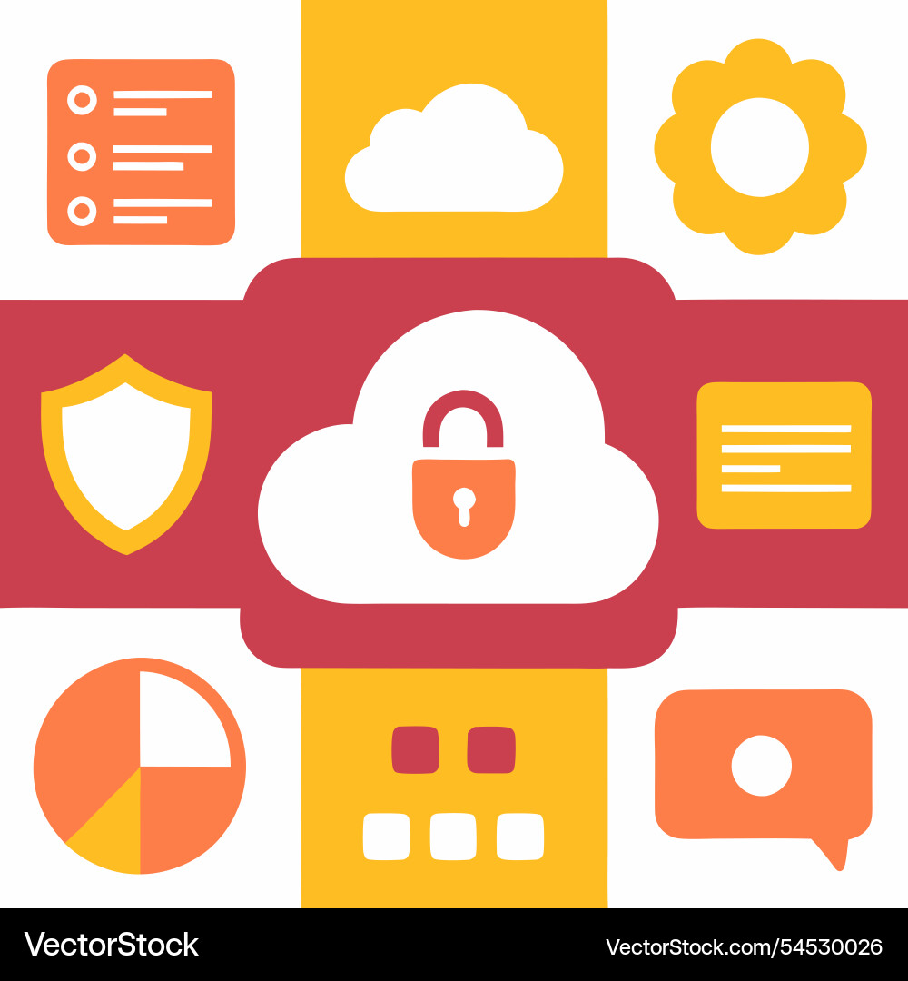 Cloud server security concept ideal for tech vector image