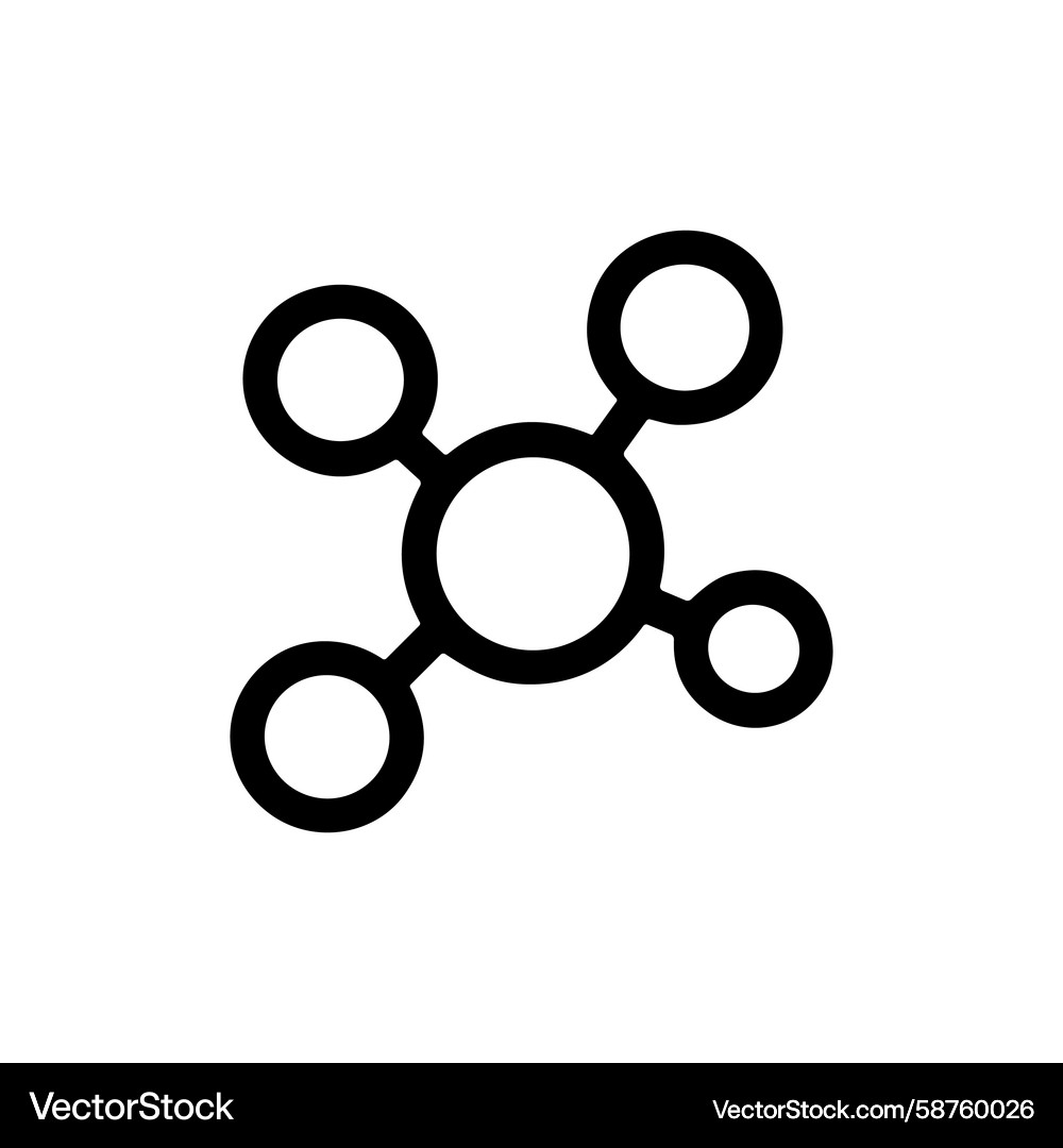 Connected Circle Network Icon Vector Image