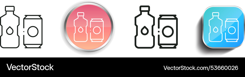 Drinks icon thin linear regular and button style vector image