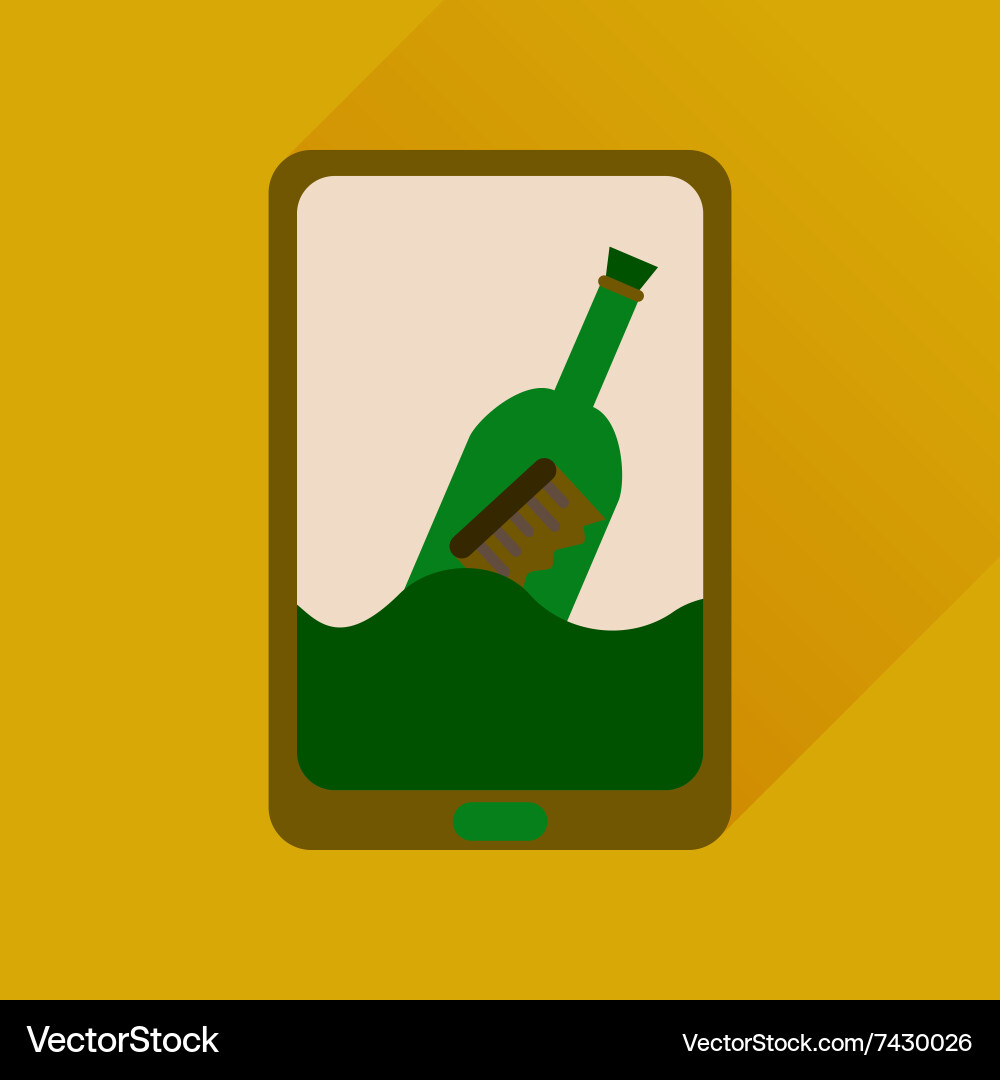 Flat icon with long shadow mobile applications Vector Image