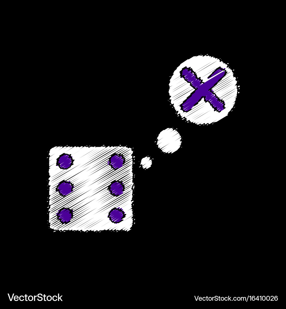 Flat shading style icon dice and x mark vector image