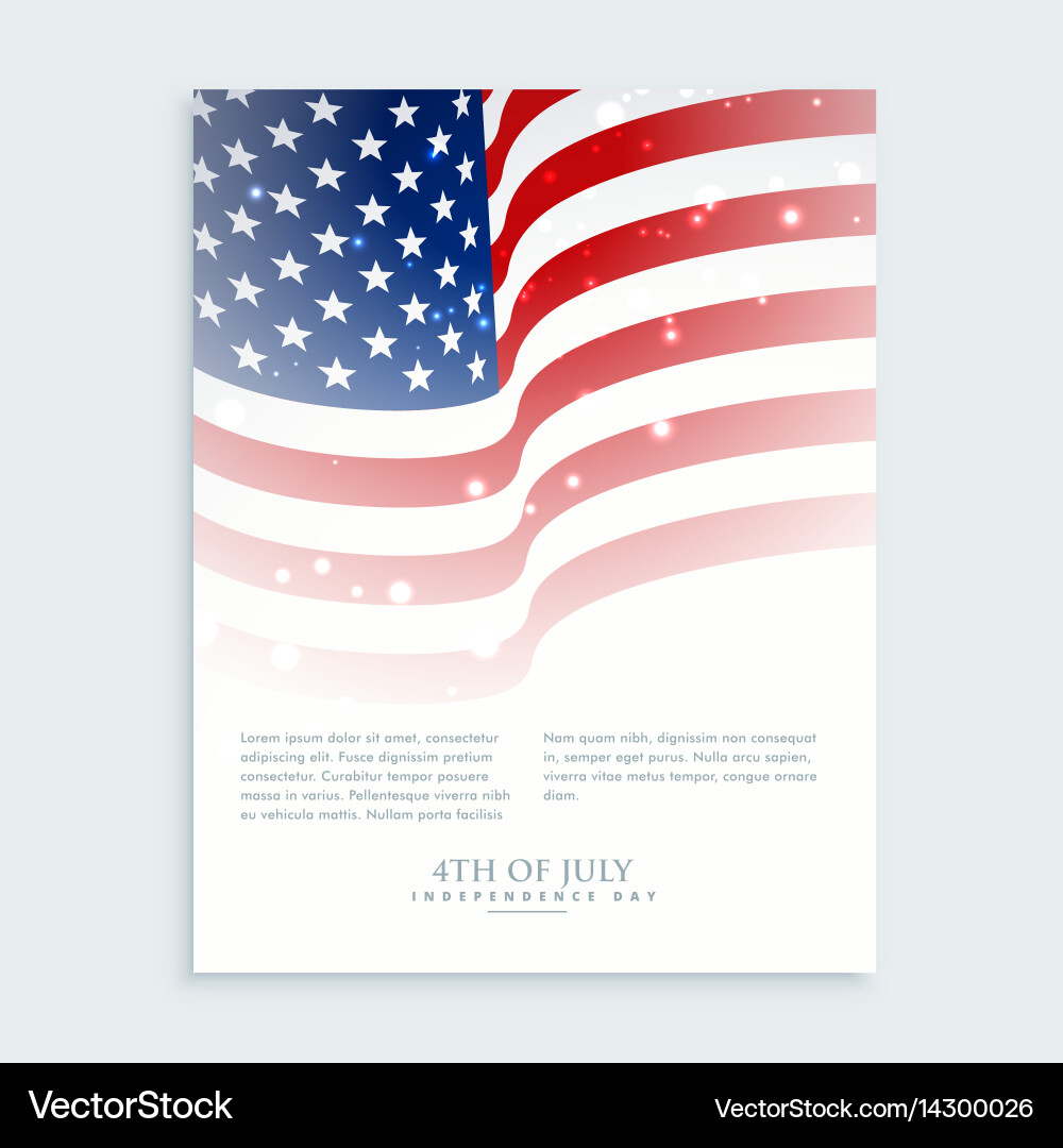 Fourth of July Flyer - American Flag Vector Image