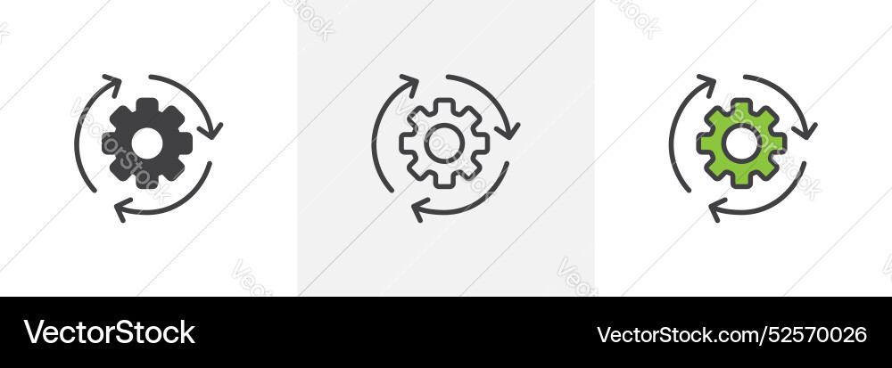 Implementation icon set on white background Implementation icon set on white background vector image