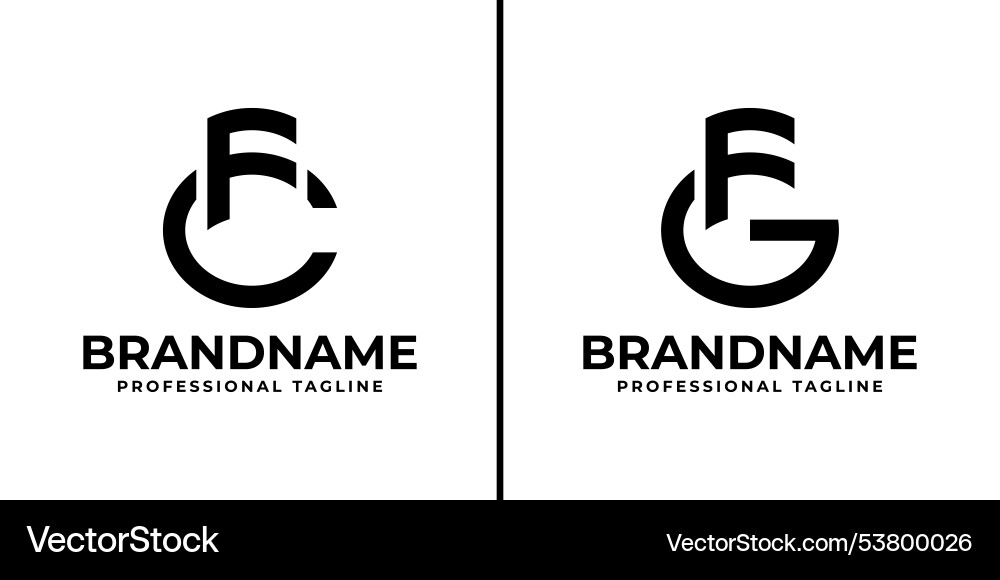 Letters fc and fg monogram logo suitable for any Vector Image