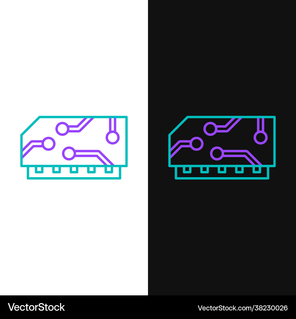 Line ram random access memory icon isolated Line ram random access memory icon isolated vector image
