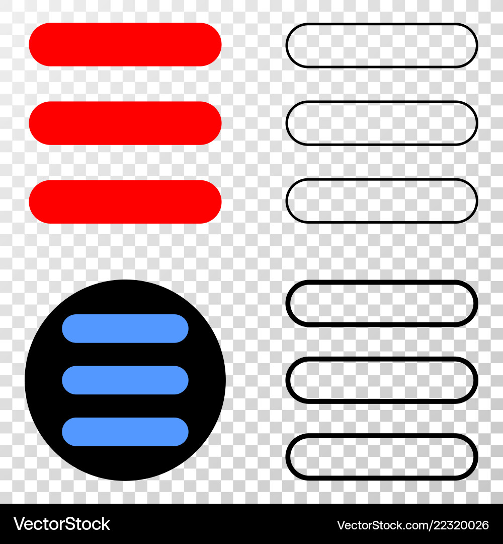 Menu list eps icon with contour version vector image