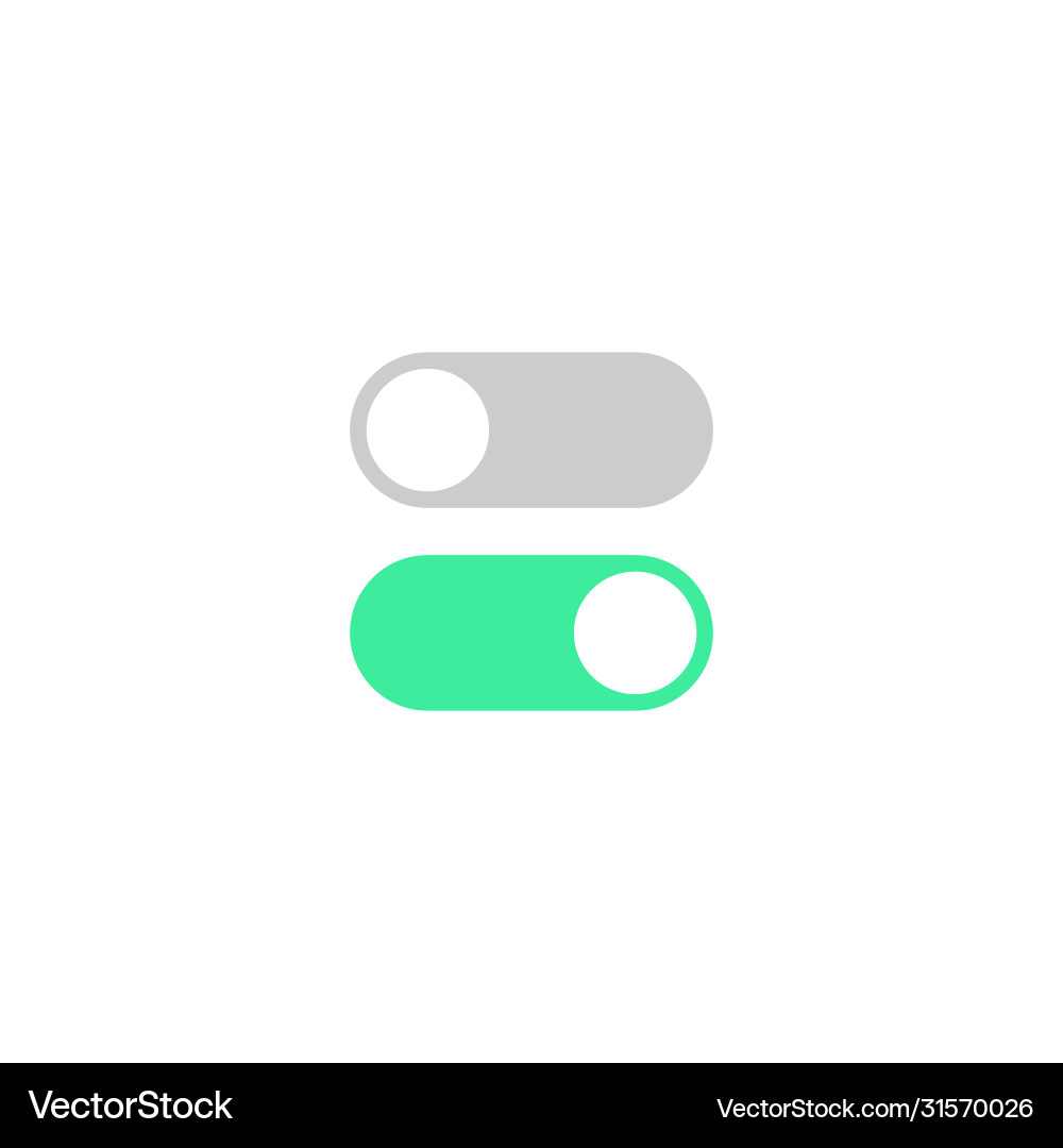 On off toggle switch buttons icon isolated On off toggle switch buttons icon isolated vector image
