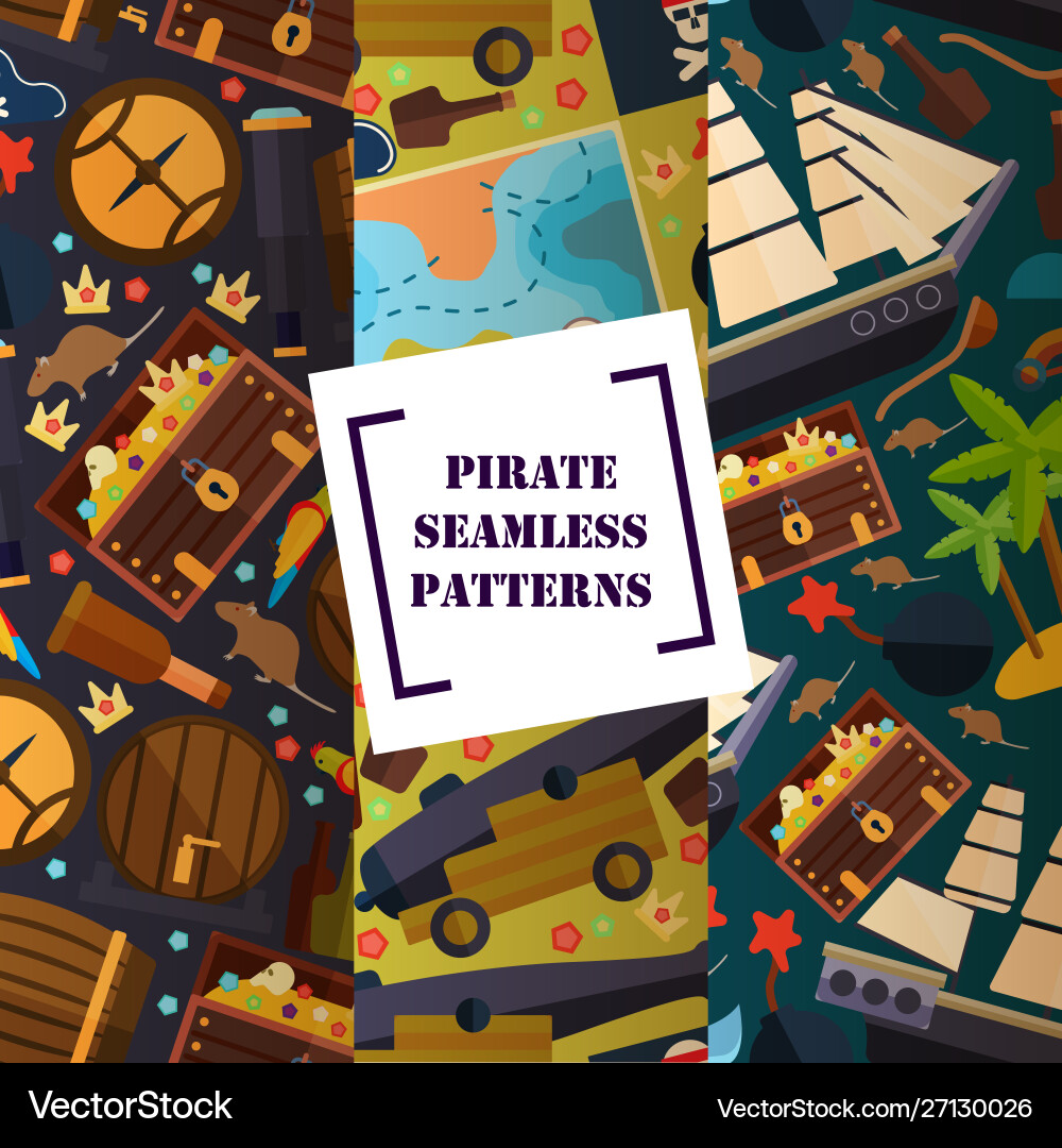 Pirate attribute seamless pattern Vector Image