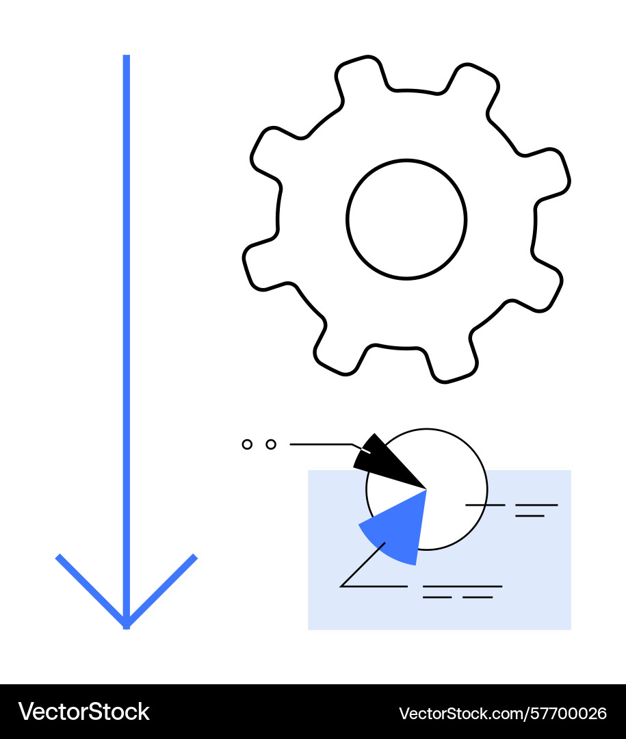 Process optimization with gear icon arrow Vector Image