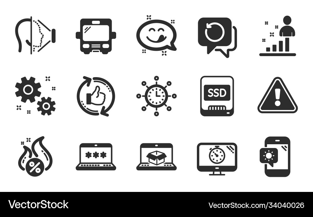 Refresh like recovery data and face id icons set Refresh like recovery data and face id icons set vector image