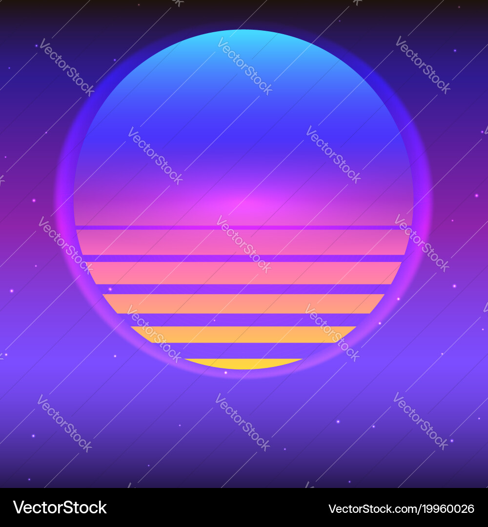 Retro Sci-Fi Gradient Background Vector Image
