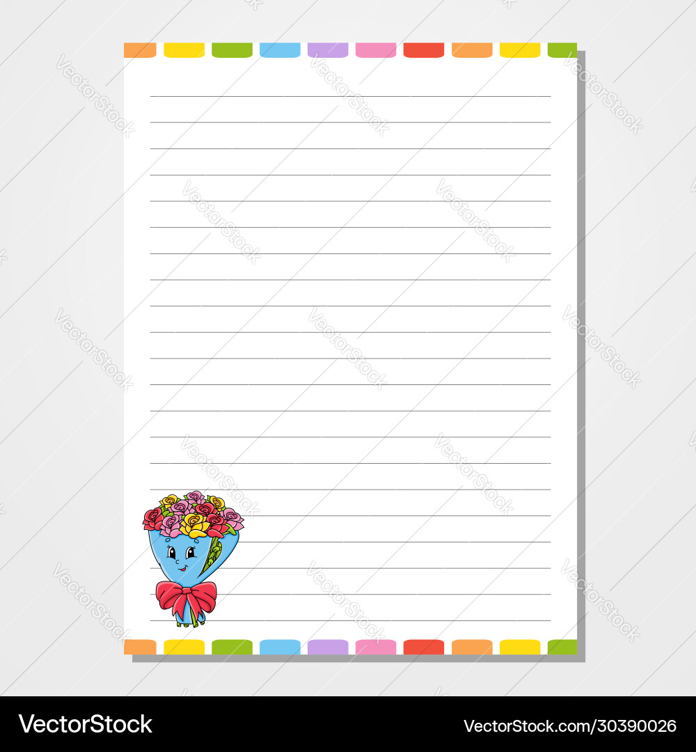 Sheet template for notebook notepad diary lined Sheet template for notebook notepad diary lined vector image