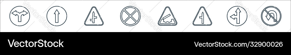 Signaling line icons linear set quality Signaling line icons linear set quality vector image
