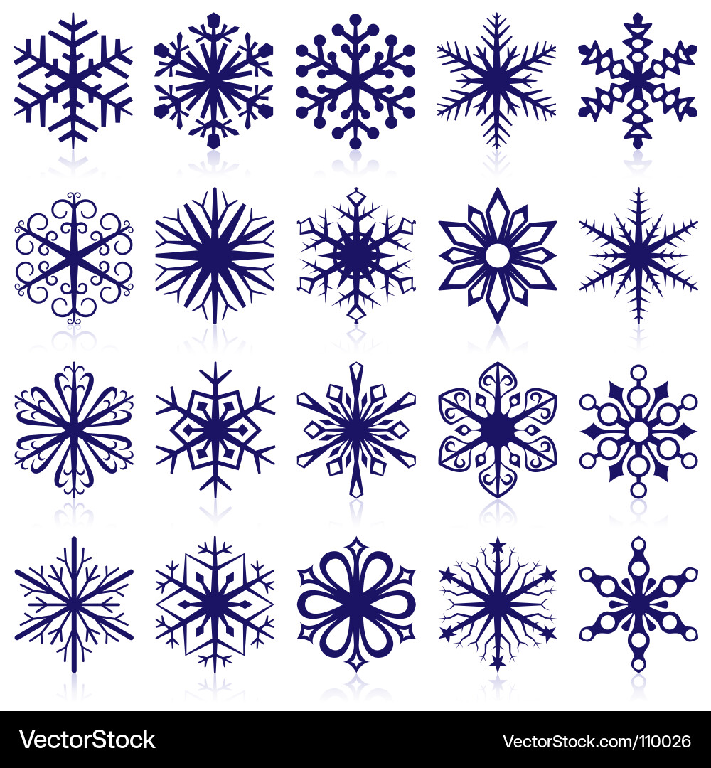 Snowflake Collection - Isolated Shapes vector image