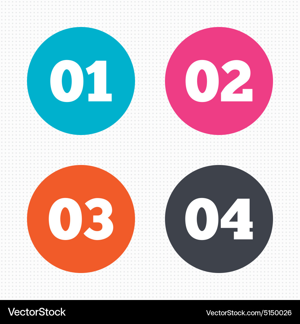 Step one two three icons sequence of options vector image