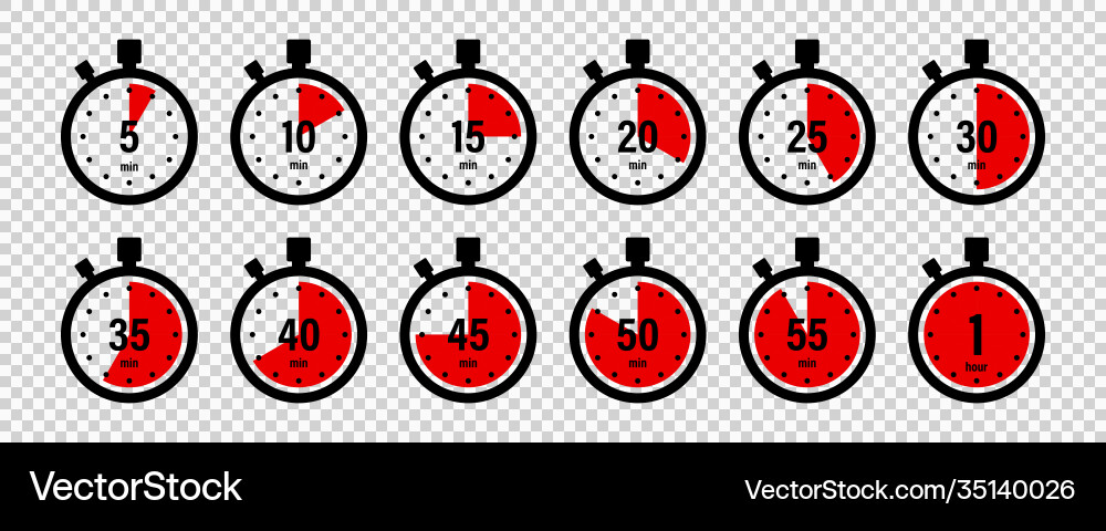 Timers icon on transparent background isolated Timers icon on transparent background isolated vector image
