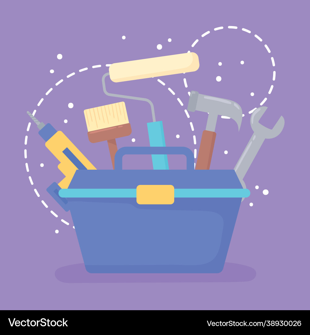 Toolbox with Tools Set vector image