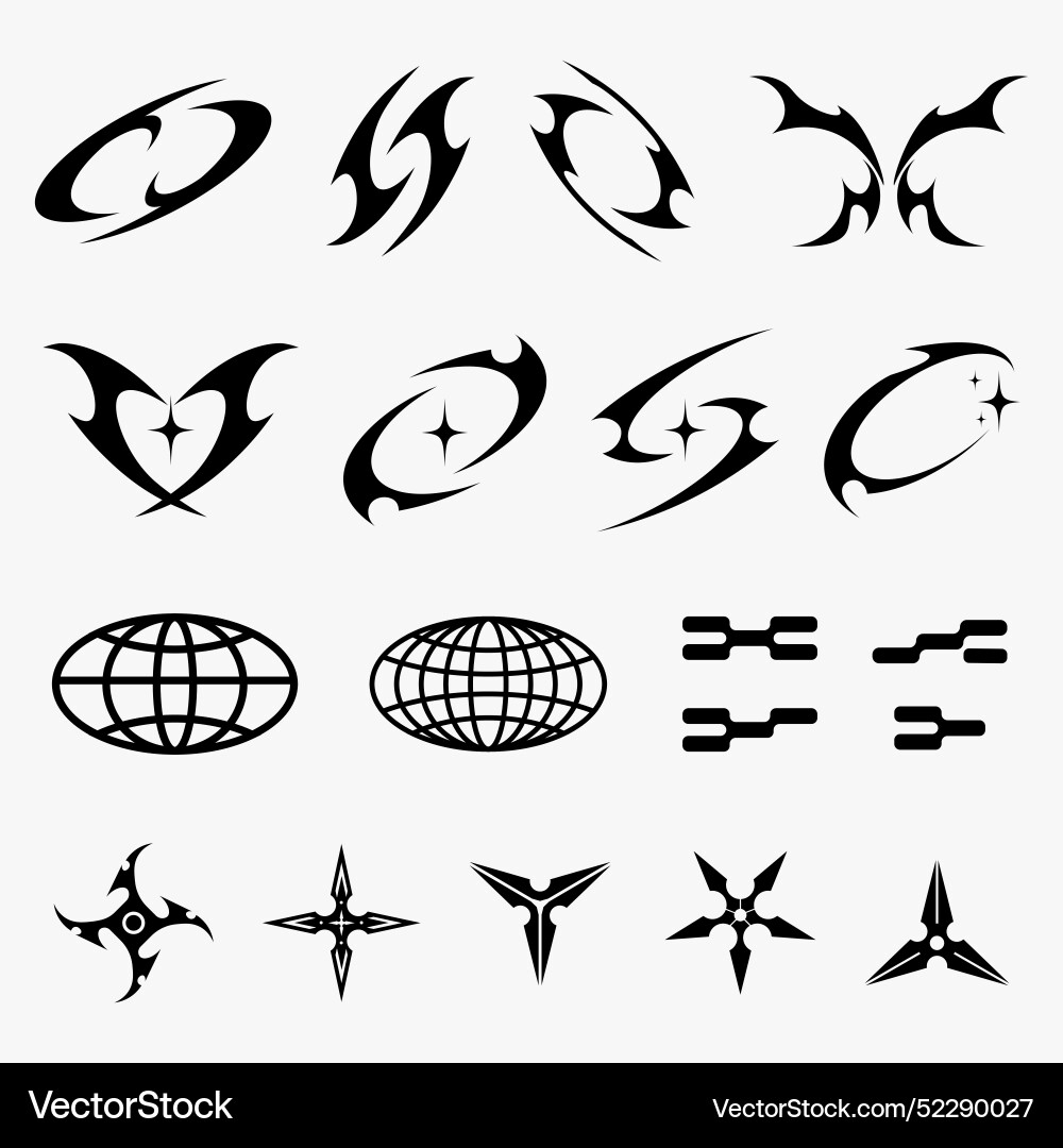 Abstract shape element y2k retro style Abstract shape element y2k retro style vector image