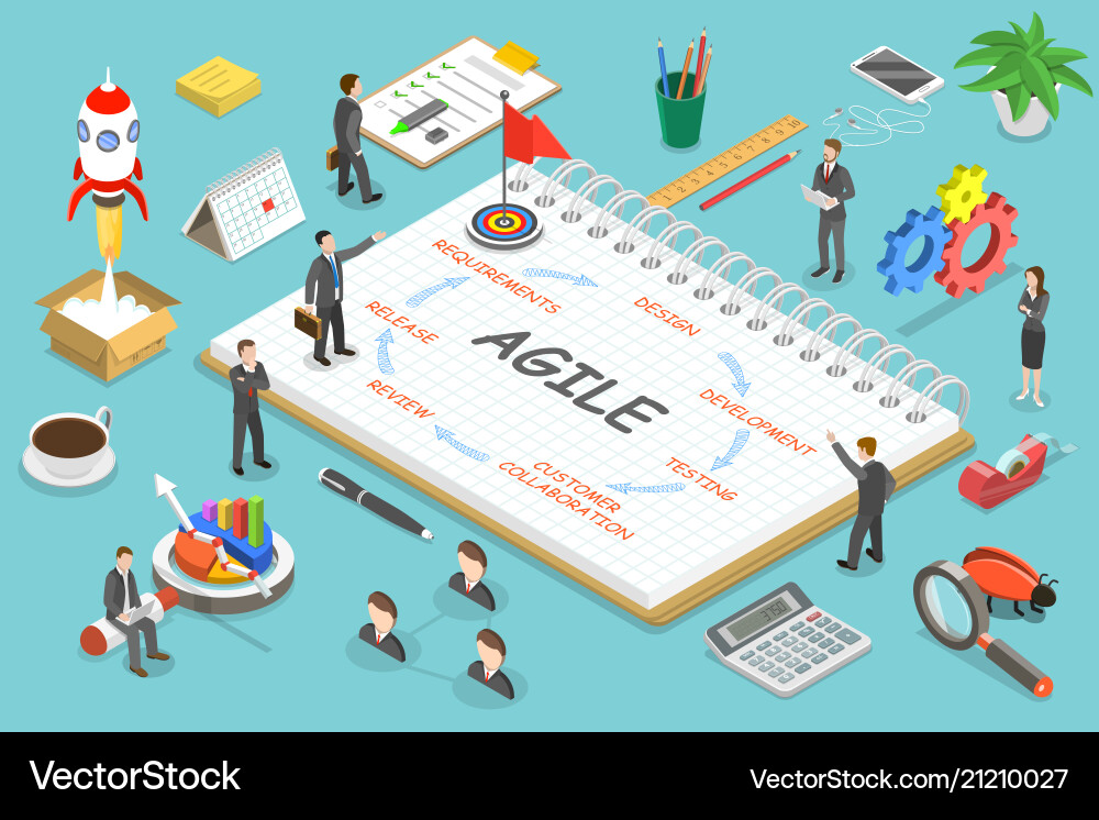 Agile Development Flat Isometric Vector Image