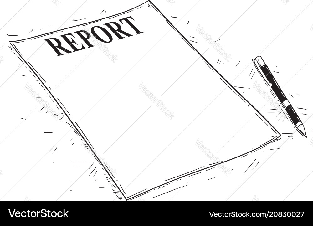 Artistic drawing of empty report document Artistic drawing of empty report document vector image