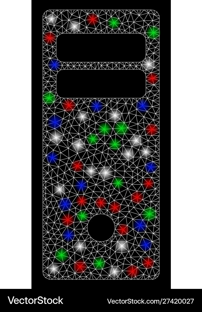 Bright mesh 2d computer mainframe with flash spots Bright mesh 2d computer mainframe with flash spots vector image