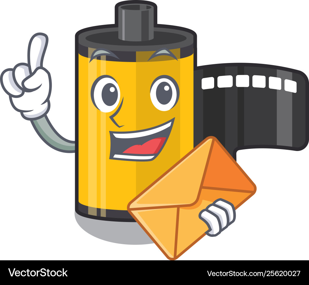 Camera Roll with Envelope Character vector image