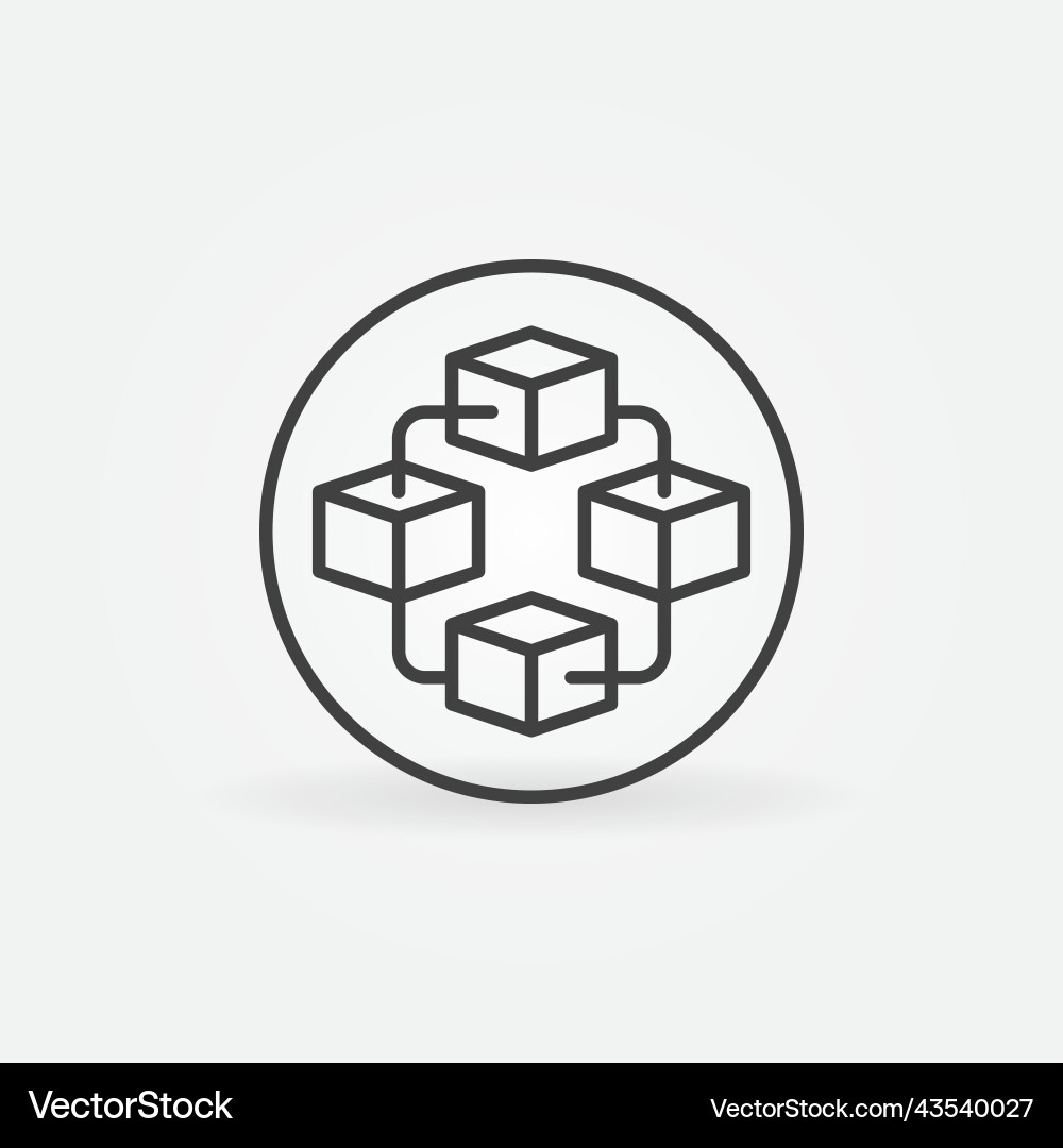 Circle with block-chain concept icon vector image