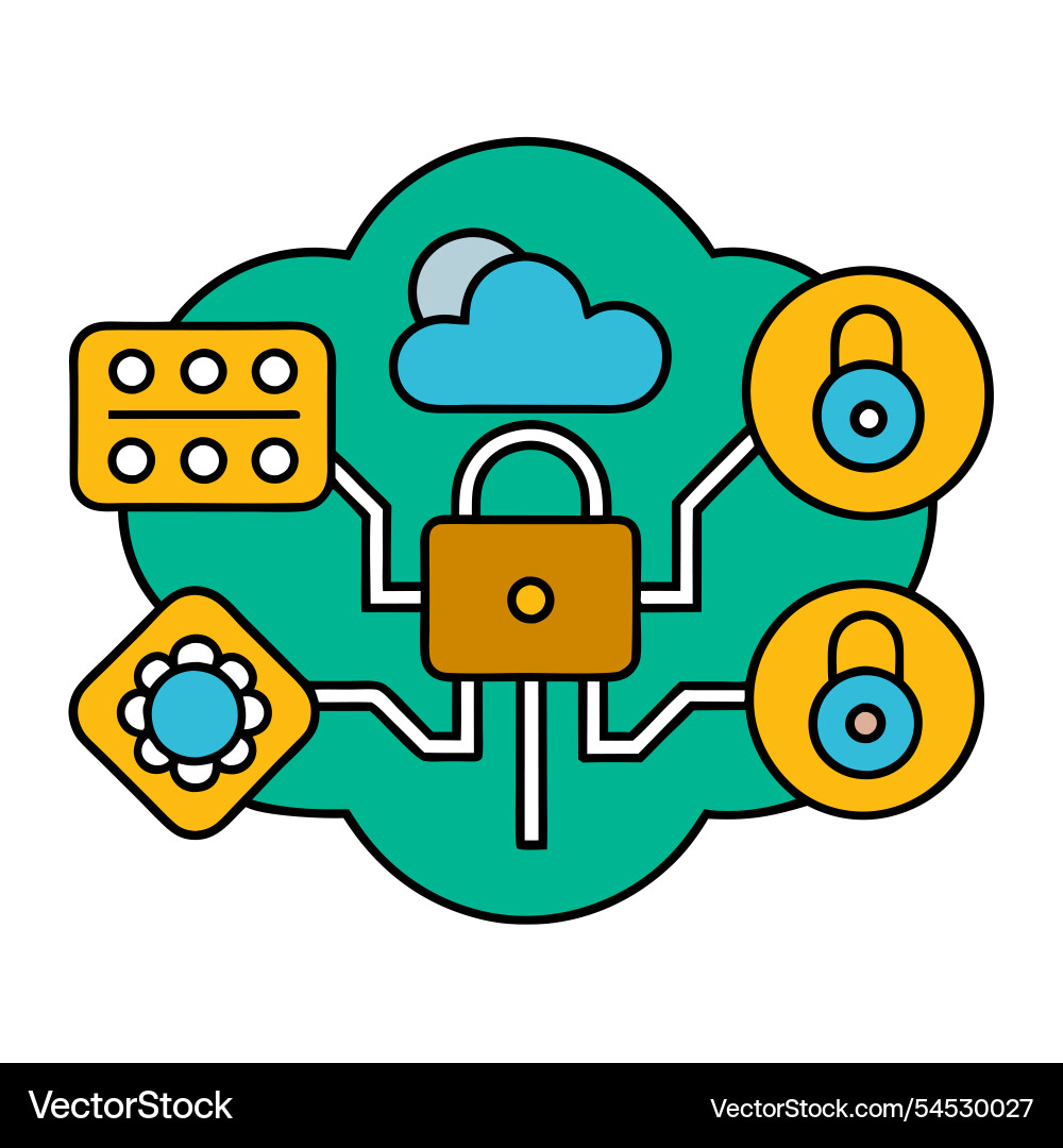 Cloud server security concept ideal for tech Vector Image