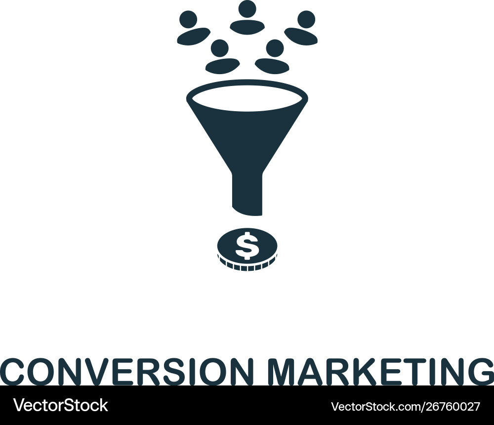 Conversion marketing icon symbol creative sign Conversion marketing icon symbol creative sign vector image