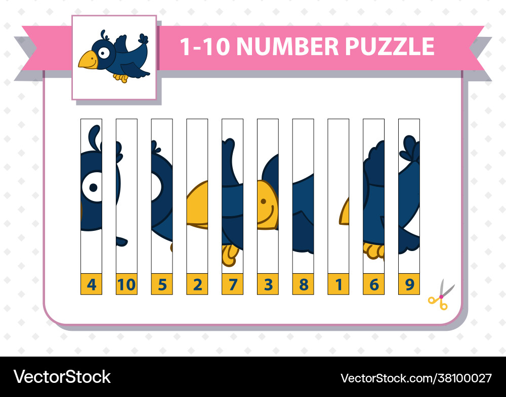 Counting number puzzle with cartoon rocket from 1 Counting number puzzle with cartoon rocket from 1 vector image