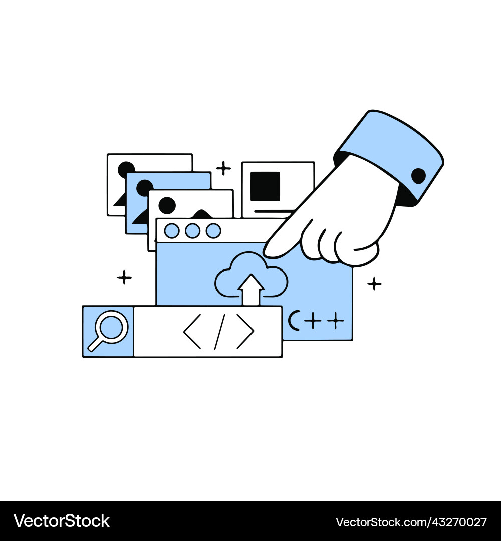 Development of the website and application Development of the website and application vector image