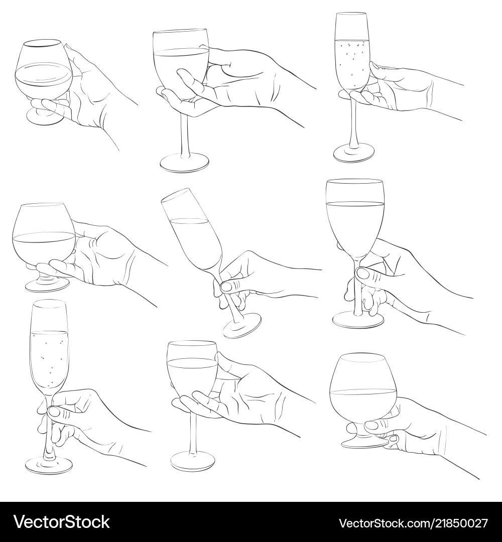 Hand with cognac glass Hand with cognac glass vector image
