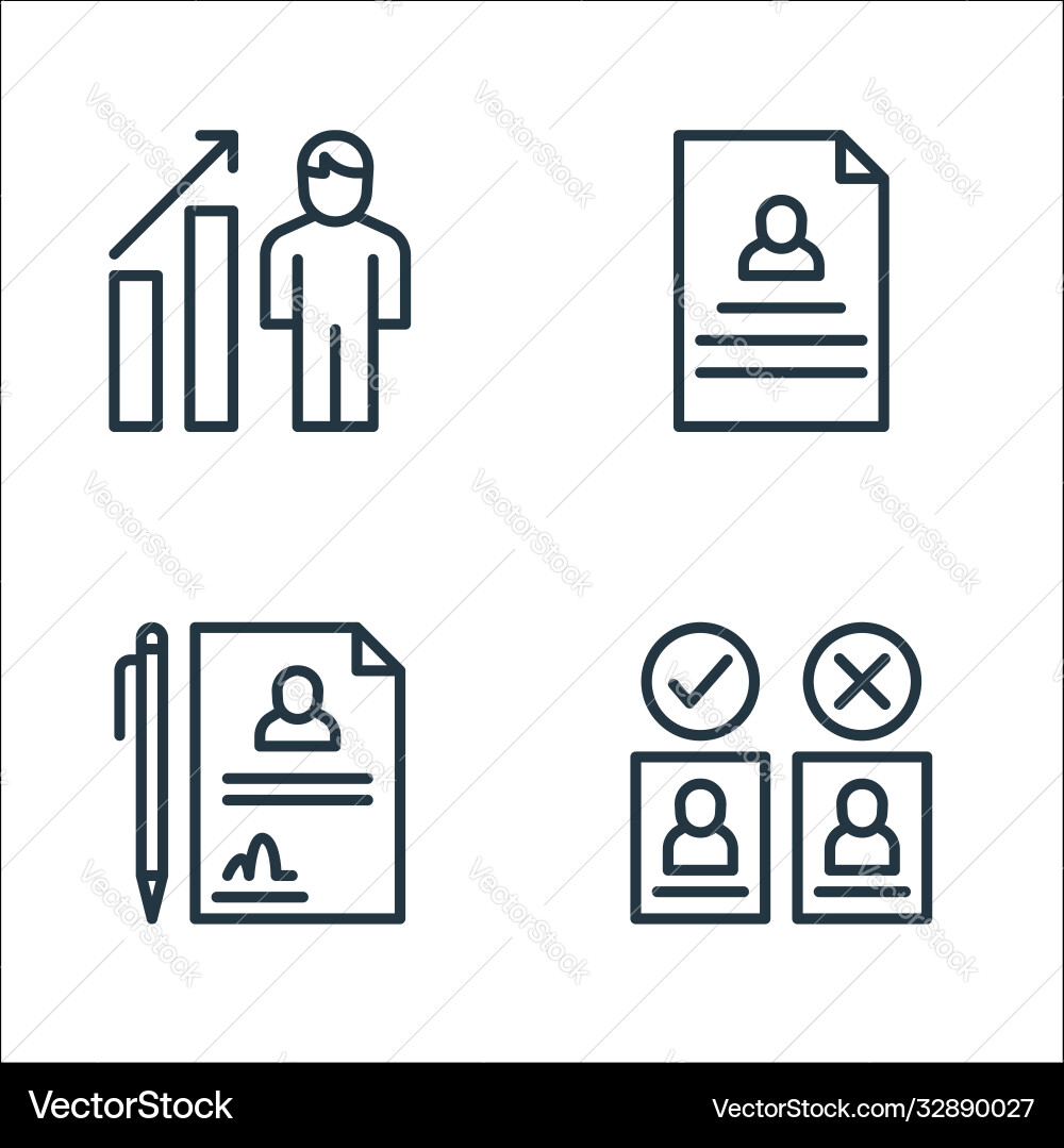 Human resources line icons linear set quality Human resources line icons linear set quality vector image