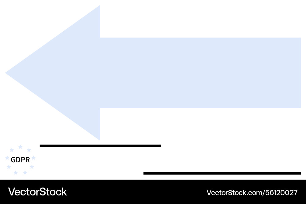 Large leftward arrow design with gdpr text Vector Image