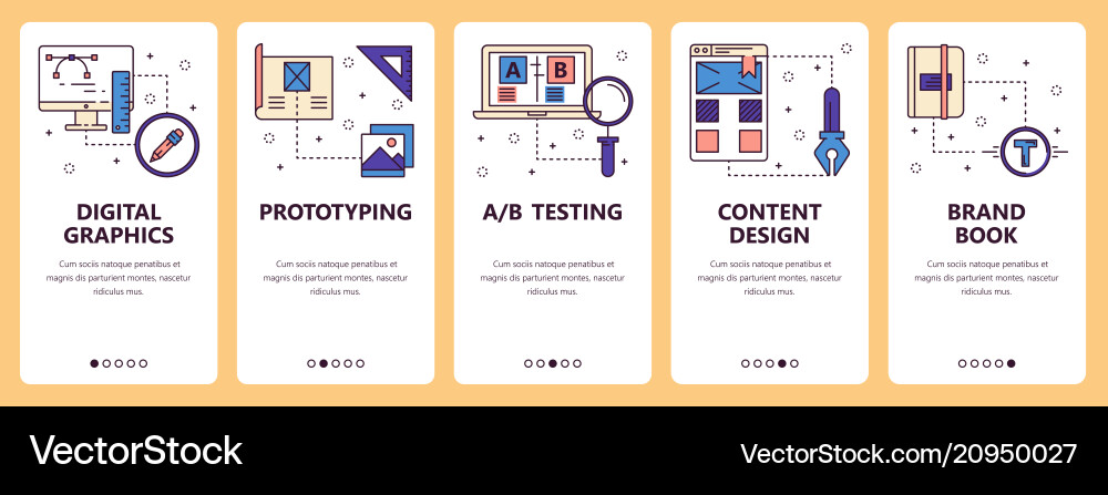 Line art web and mobile app template set Line art web and mobile app template set vector image