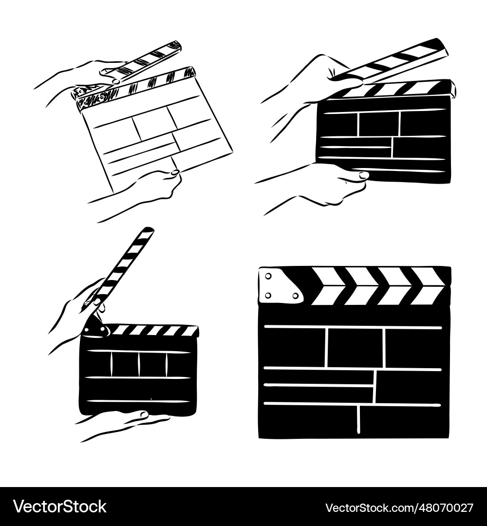 Linear clapper icon for the movie a firecracker Linear clapper icon for the movie a firecracker vector image